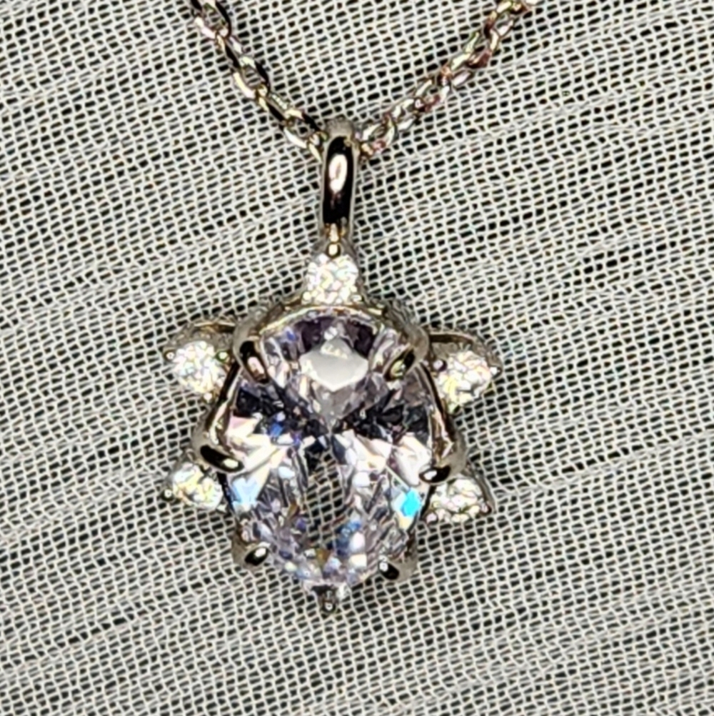 Clear Stone Necklace - Picture 2 of 2